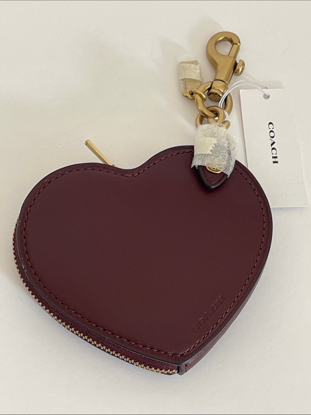 NWT Coach Heart Coin Pouch | Merlot